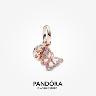 Pandora จี้ผีเสื้อ สีชมพู ของขวัญวันเกิด สําหรับสุภาพสตรี p615