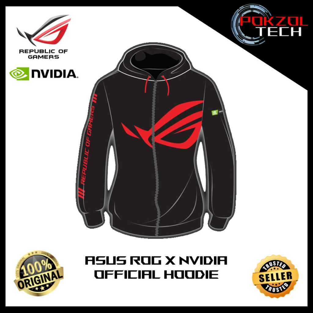 เสื้อกันหนาว มีฮู้ด ลาย Republic Of Gamers Asus ROG X Nvidia Limited ...
