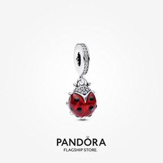 Pandora จี้นกเต่าทอง สีแดง ของขวัญวันหยุด สําหรับผู้หญิง p804