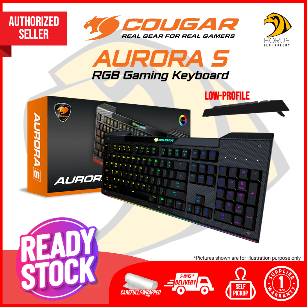 Cougar AURORA S RGB Low-Profile Membrane Gaming Keyboard | Shopee Thailand
