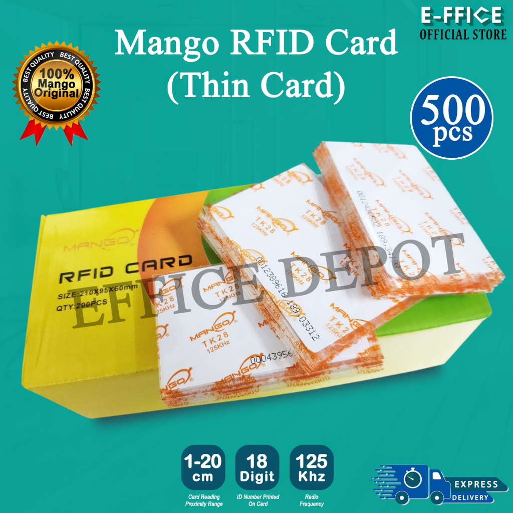 Effice Depot - MANGO RFID บัตรพรอกซิมิตี้ แบบบาง 125Khz (100-500 ชิ้น ...