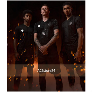 เสื้อกีฬาแขนสั้น ลายทีม Dort All Black Fans &amp; Player Issue Kit 23 24 Jersey สีดํา*