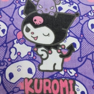 Kuromi Japan Sanrio ผ้าขนหนูเช็ดหน้า พิมพ์ลายตัวอักษร