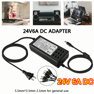 อะแดปเตอร์พาวเวอร์ซัพพลาย DC24V 6A ปลั๊ก US EU 150W สําหรับเครื่องขยายเสียง LED