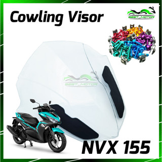 Visor YAMAHA NVX 155 / NVX155 / AEROX 155 BUBBLE CLEAR COWLING WIND SCREEN WINDSHIELD - MODEL A &amp; SKRU SCREW VISOR