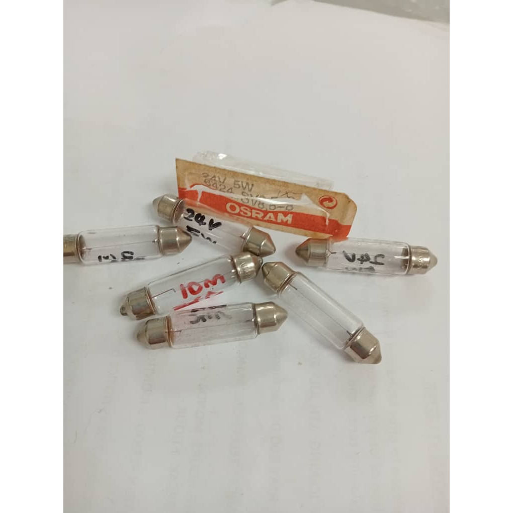 หลอดไฟ OSRAM FESTOON 24V 5W (แพ็กละ 6 ชิ้น) Shopee Thailand
