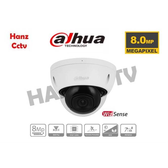 thumbnail image 2 of Dahua 4K 8MP Wizsense IP Dome Camera (IPC-HDBW2841E-S) With Starlight Night Vision & Mic 2 of 6