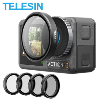 Telesin ฝาครอบเลนส์ฟิลเตอร์ CPL + ND 8 16 32 สําหรับ DJI OSMO ACTION 4 3 4 ชิ้น