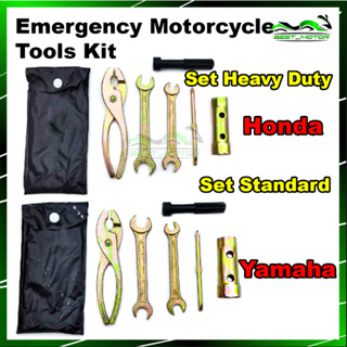 ชุดเครื่องมือฉุกเฉินรถจักรยานยนต์ กระเป๋าหนัก Alat Motorsikal Screw Driver Spanar Plug Tool Plier Honda Yamaha
