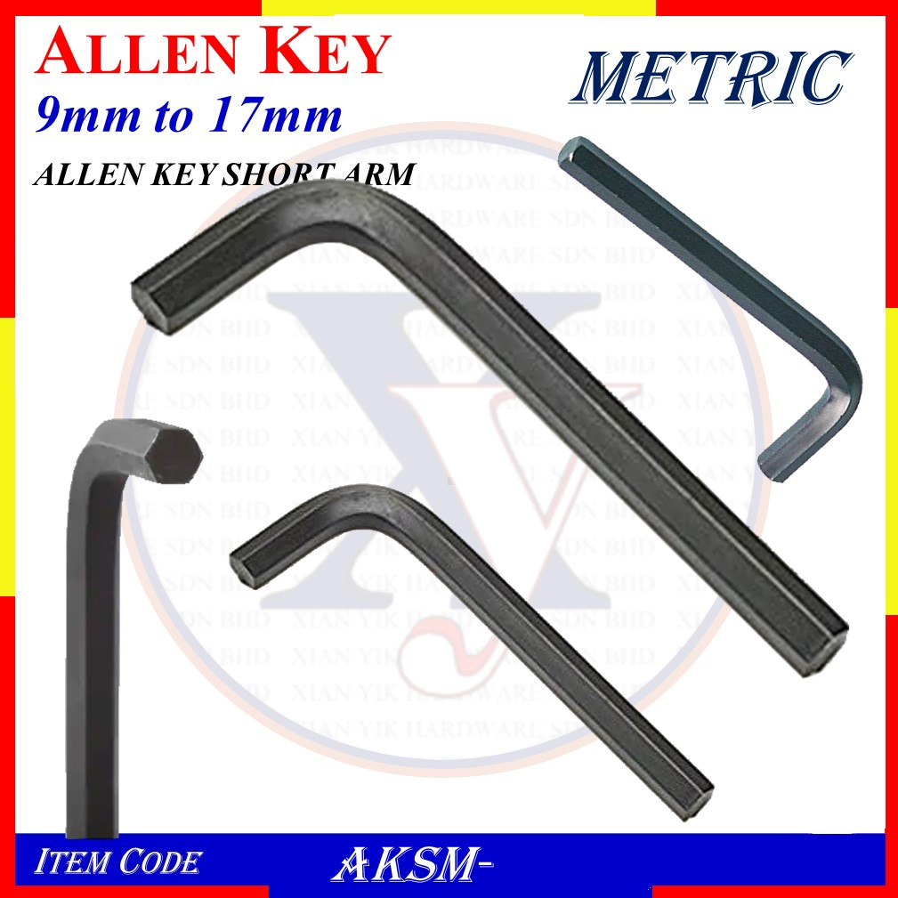 Aksm- 9 มม. ถึง 17 มม. HEX ALLEN KEY SHORT ARM ALLEN KEY | Shopee Thailand
