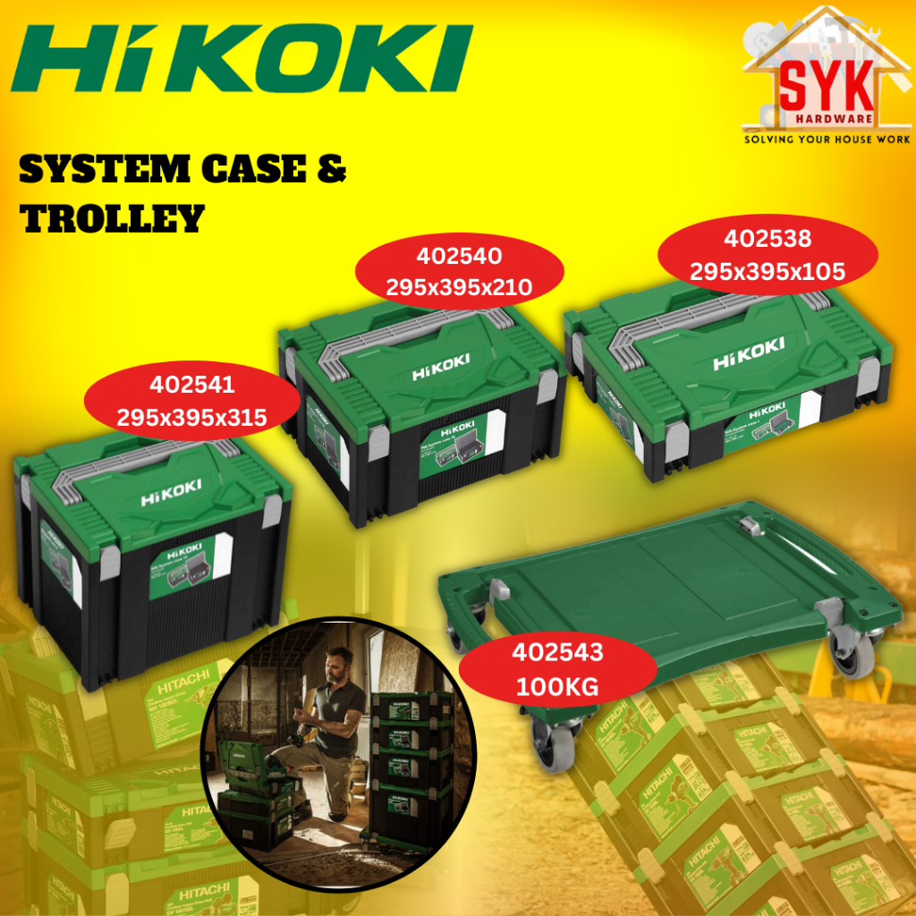 SYK Hikoki Stackable Case System รถเข็นล้อเลื่อนกระเป๋าถือเครื่องมือ ...