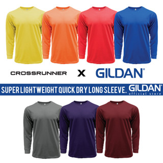 Gildan x CROSSRUNNER เสื้อยืดแขนยาว แบบแห้งเร็ว น้ําหนักเบา สําหรับผู้ชาย และผู้หญิง CRR70400