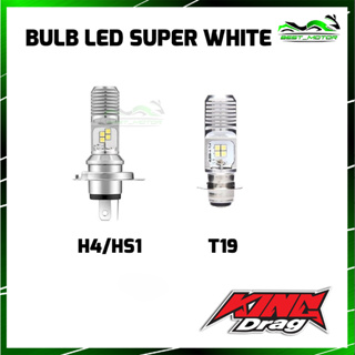 หลอดไฟหน้า LED KING DRAG MENTOL DEPAN WHITE LIGHT SUPER WHITE H4 / T19 EX5 Y15 LC 135 SRL WAVE 125 W100 SYM DASH FUTURE