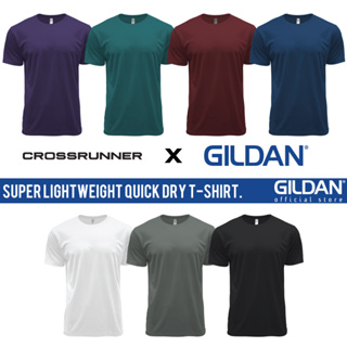 Gildan x CROSSRUNNER เสื้อยืดกีฬา ไมโครไฟเบอร์ แห้งเร็ว น้ําหนักเบาพิเศษ สําหรับผู้ชาย และผู้หญิง CRR7000