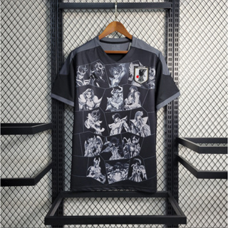 เสื้อกีฬาแขนสั้น ลายอนิเมะ BLACK Edition Fan Issue Kit 23 24 Jersey สไตล์ญี่ปุ่น