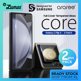Araree กระจกนิรภัย กันรอยขีดข่วน สําหรับ Samsung Galaxy Z Fold 4/5 OR Galaxy Z Flip 5 Core 1 ชิ้น 2 ชิ้น