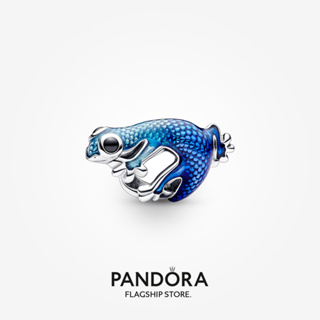 Pandora จี้ตุ๊กแกเมทัลลิก สีฟ้าเมทัลลิก ของขวัญวันหยุด สําหรับผู้หญิง p804