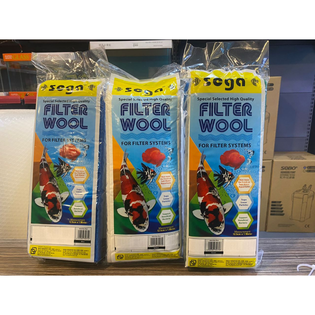 Sega Filter Wool Biomate Aquarium Filter Sponge (ขาว/น้ําเงิน/เขียว ...