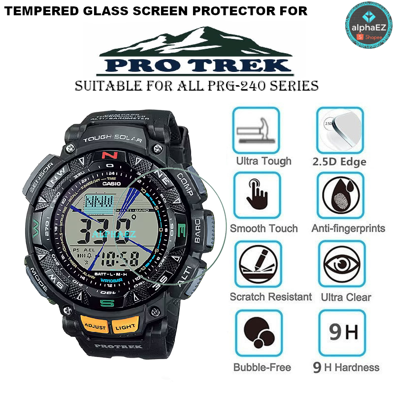 casio-protrek-prg-240-series-9h-ฟิล์มกระจกนิรภัยกันรอยขีดข่วนหน้าจอนาฬิกา-pro-trek-prg240