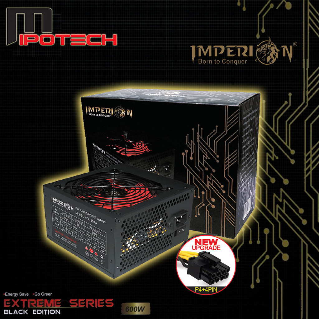 Imperion Gaming ATX-600Watt Extreme Series Power Supply (หน่วย Black ...