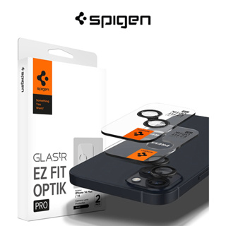 SPIGEN [2 แพ็ค] ฟิล์มกระจกนิรภัยกันรอยเลนส์กล้อง สําหรับ iPhone 15 15 Plus 14 14 Plus EZ Fit Optik Pro iPhone