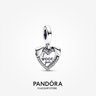 Pandora ชาร์มหัวใจ สุนัข แบบห้อยคู่ ของขวัญวันหยุด สําหรับผู้หญิง p804