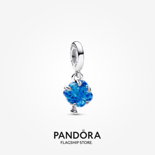 Pandora ชาร์มแก้วมัราโน่ สีฟ้า ของขวัญวันหยุด สําหรับครอบครัว p804