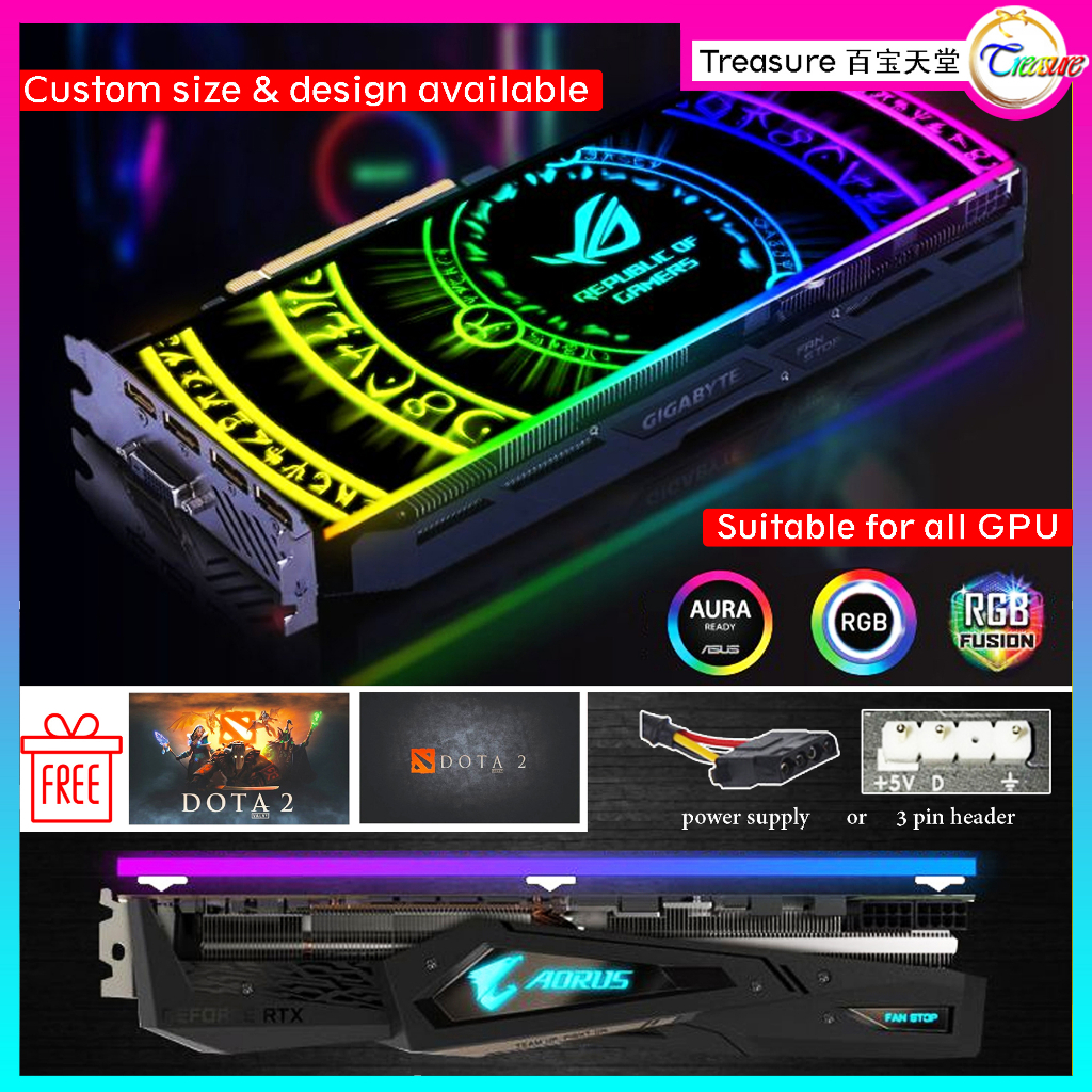 Custom made กราฟิกการ์ดแผ่นด้านหลัง GPU ฝาครอบ GPU Backplate Sideplate ...