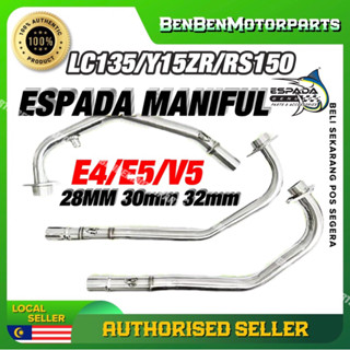 Espada E4 E5 V5 Maniful ท่อไอเสียสเตนเลส 28 มม. 30 มม. 32 มม. Ekzos LC135 RS150 RSX150 Y15ZR VF3i 185