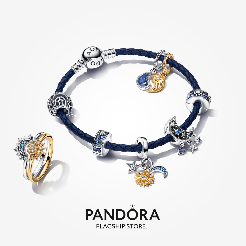 pandora-charm-จี้รูปดวงอาทิตย์-และดวงจันทร์-ทูโทน-ของขวัญวันหยุด-สําหรับผู้หญิง-p804