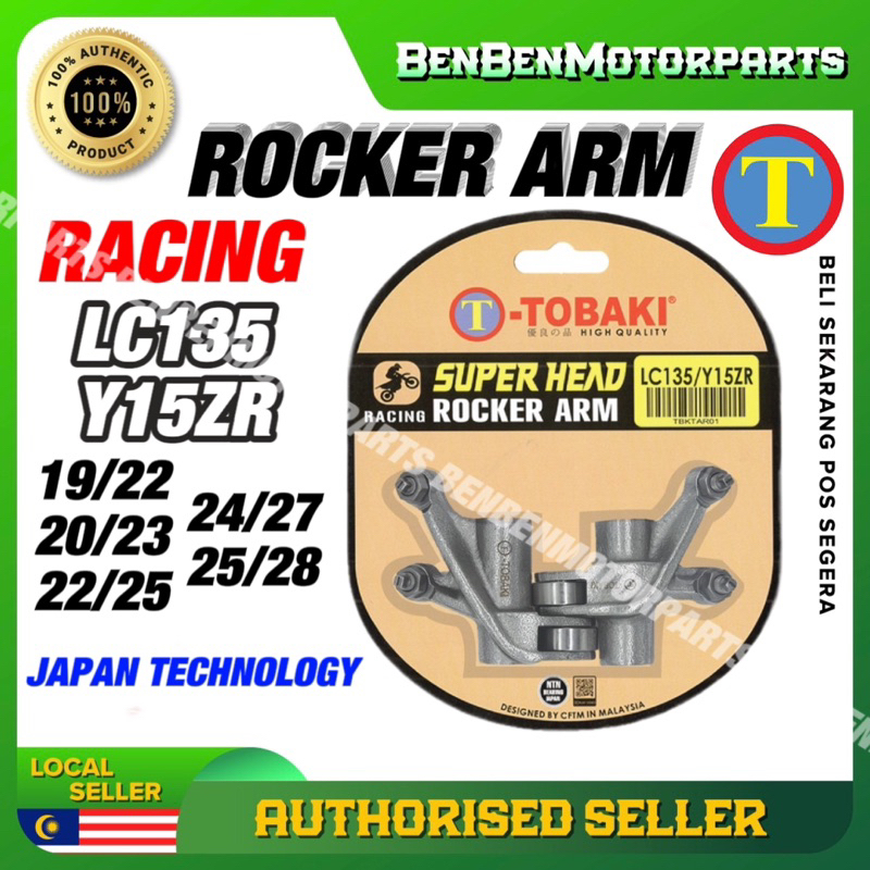 tobaki-lc135-y15zr-superhead-std-20-23-22x25-23-26-24-27-25-28-ชุดแขนร็อคเกอร์