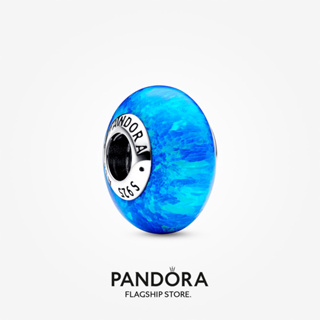 Pandora จี้มหาสมุทร สีฟ้าเข้ม ของขวัญวันเกิด สําหรับสุภาพสตรี p615