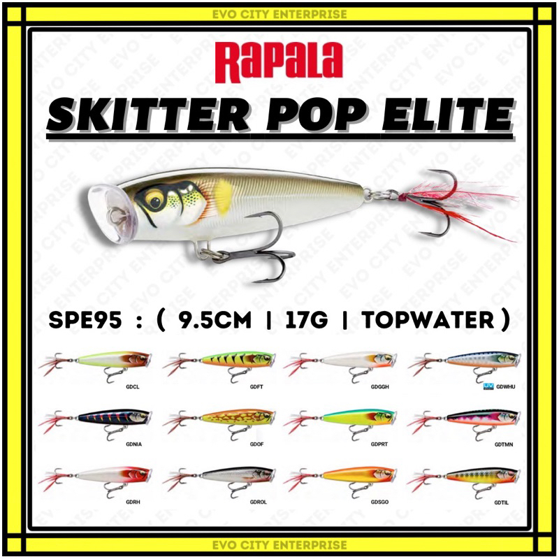 Leur De Surface Rapala Skitter Pop Elite SPE95/GDFT - Flottant, 95mm, Pour Pêche En Eau Douce