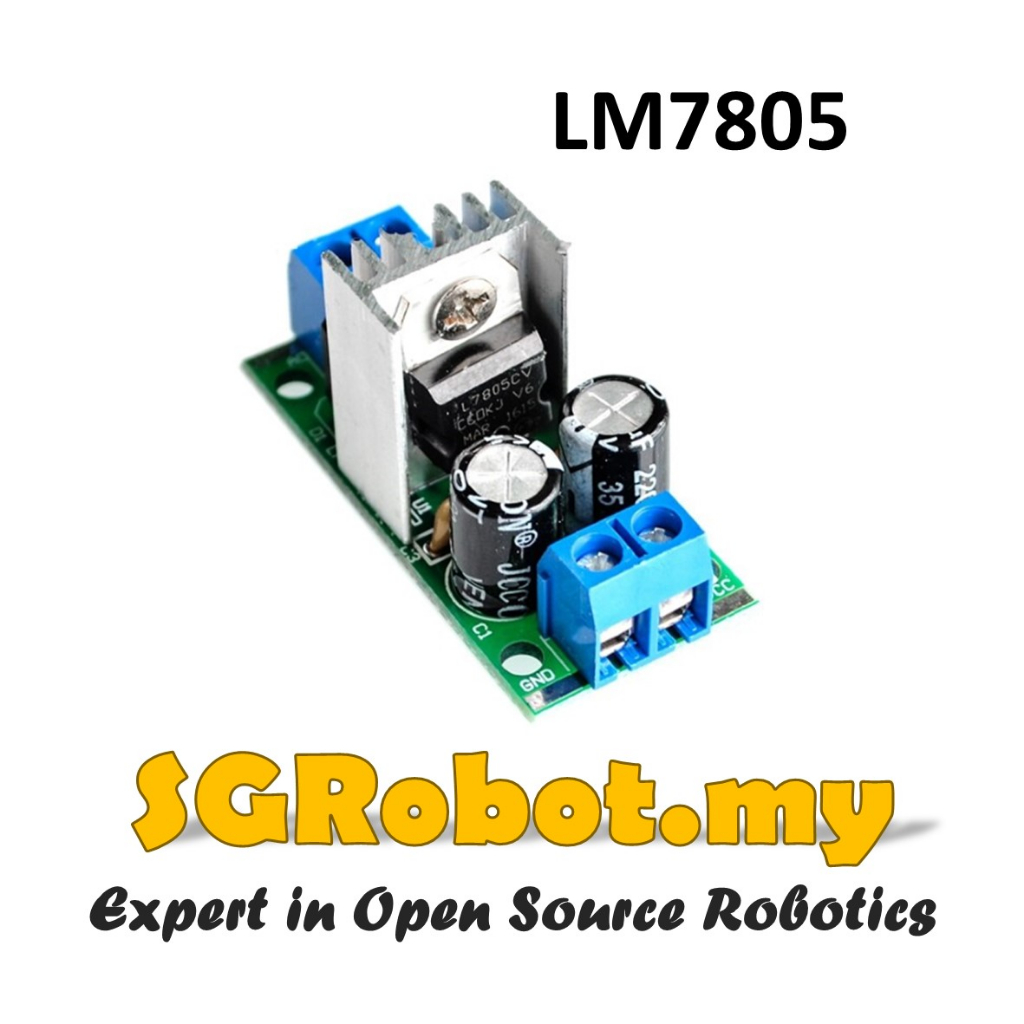 โมดูลพาวเวอร์ซัพพลายควบคุมแรงดันไฟฟ้า 5V LM7805 DC/AC 8-24V 3 L7805 ...