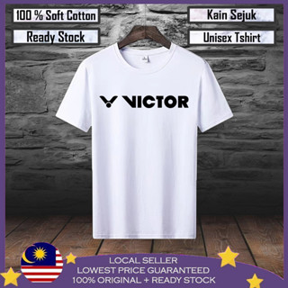 เสื้อยืด ผ้าฝ้าย 100% พิมพ์ลาย VICTOR BADMINTON SPORT BAJU UNISEX