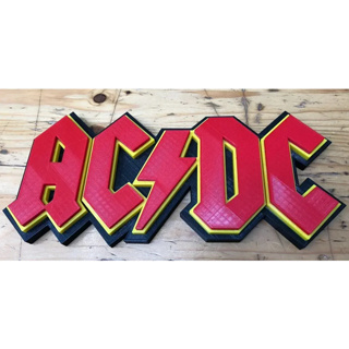 โลโก้ AC DC (ACDC) (ตกแต่งโต๊ะ 3D) - ขนาด 163 มม. x 73 มม. x 20 มม.