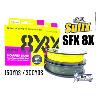 Sufix SFX 8X 150YDS 300YDS สายเบ็ดถัก สําหรับตกปลา