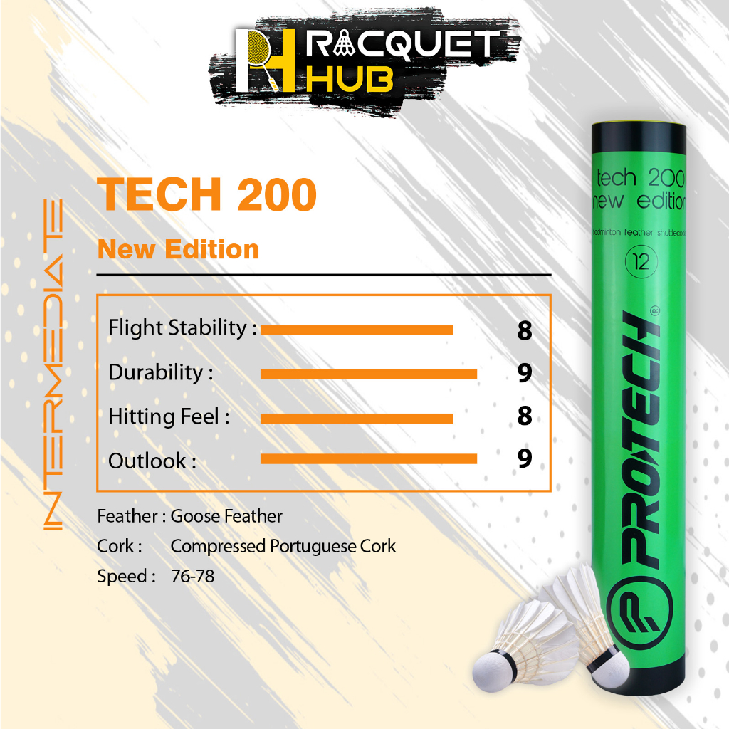 Protech Tech 200 ลูกขนไก่แบดมินตัน | Shopee Thailand