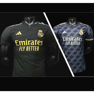 ใหม่ เสื้อกีฬาแขนยาว ลายทีม Real Madrid Away 3RD Fan &amp; Player Short@Long Sleeve Issue 23/24