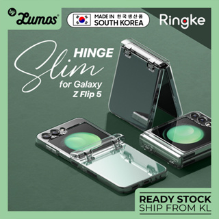 Ringke เคสโทรศัพท์มือถือ แบบใส บางพิเศษ สีดํา สําหรับ Samsung Galaxy Z Flip 5 SLIM HINGE