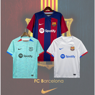 เสื้อกีฬาแขนสั้น ลายทีม Barcelona Home Away 3RD และ Player Issue 23 24 ชุดเหย้า*