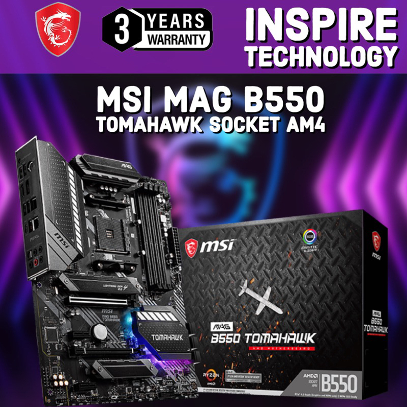 ซ็อกเก็ตเมนบอร์ด MSI MAG B550 TOMAHAWK AM4 Shopee Thailand
