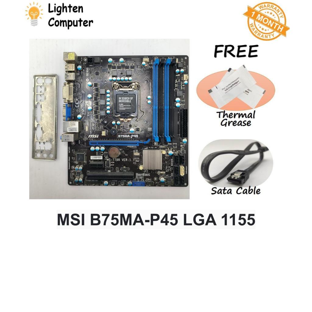 【USED】เมนบอร์ด Msi B75MA-P45 B75 LGA 1155 3rd Gen Intel mATX Micro ATX ...