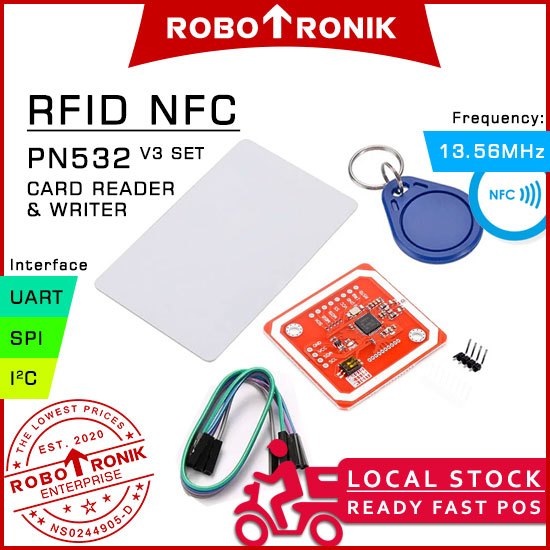 Nfc RFID Reader Module PN532 V3 (1.3.56MHz) พร้อมเสาอากาศ Arduino ...