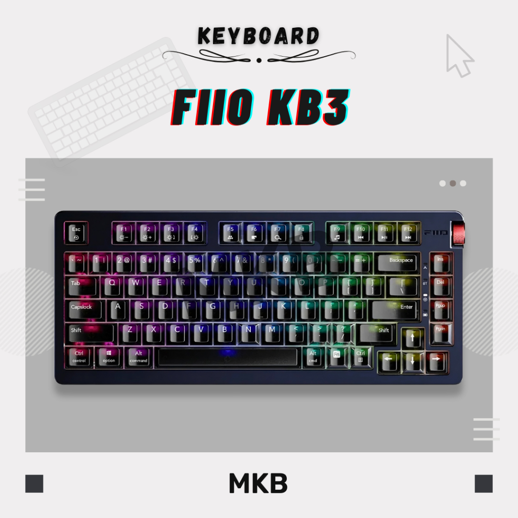 Fiio / Jade Audio KB3 HiFi คีย์บอร์ดอะลูมิเนียม 75% ฮอตสลับในตัว DACs ...