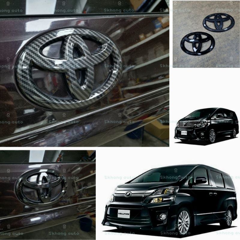 สัญลักษณ์โลโก้คาร์บอนไฟเบอร์ สําหรับ toyota alphard vellfire anh20 2008 ...