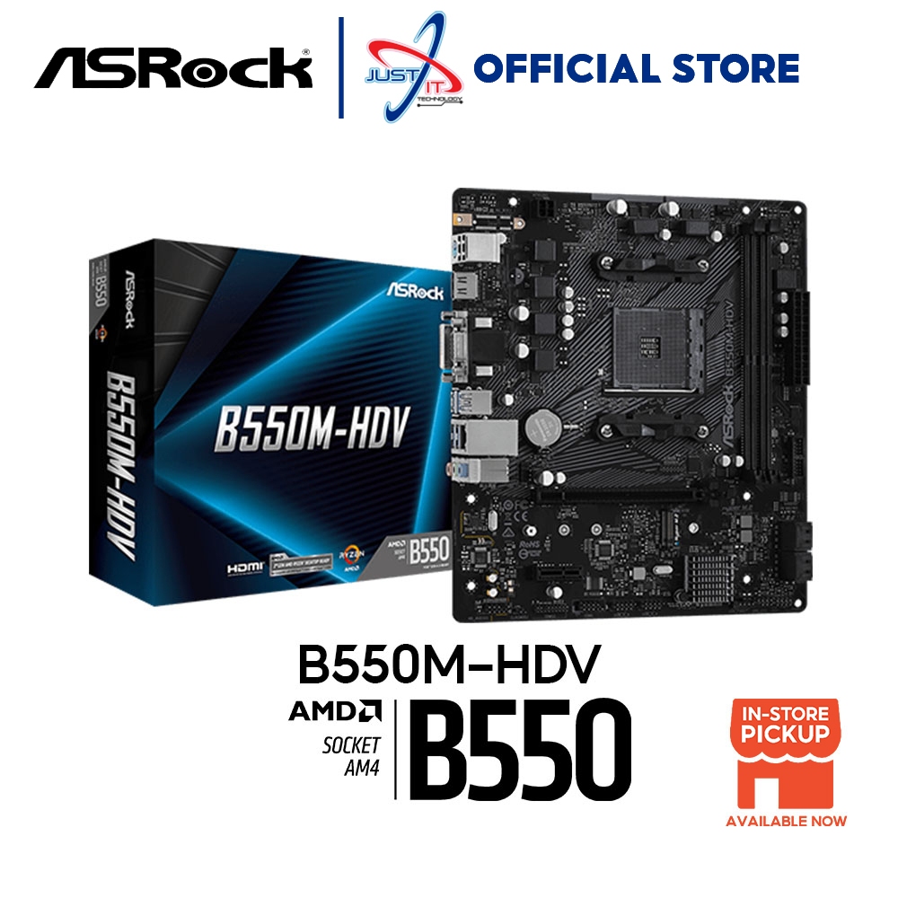 ASRock B550M-HDV Moederbord – AM4 Socket, Ondersteunt AMD Ryzen 3e Generatie & Toekomstige CPU’s – Micro-ATX – Zwart