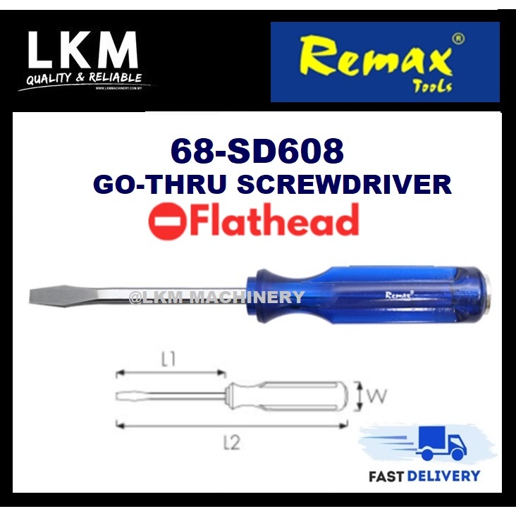 Remax Go-Thru ไขควงหัวแบน [ - ] 68- SD608 8 นิ้ว | Shopee Thailand