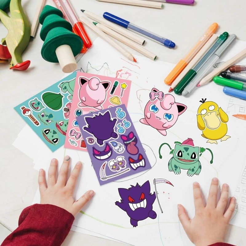 สติ๊กเกอร์ Pokemon Creativity 6 in 1 pack Pikachu Gengar | Shopee Thailand