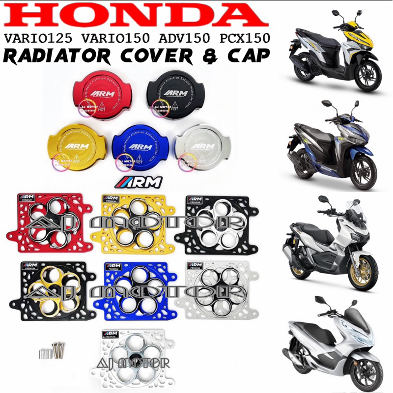 [ Cnc RADIATOR COVER + FAN & CAP ] HONDA ADV150 VARIO125 VARIO150 ...